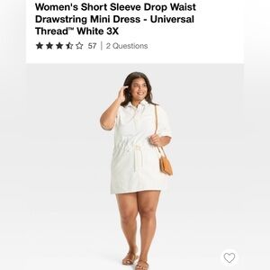 Universal Thread Women's 3 XL
 White Mini Dress
2025 summer Season